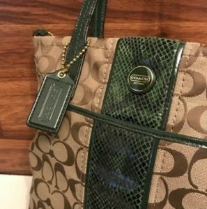 Coach Signature Stripe Python Stripe Tote
